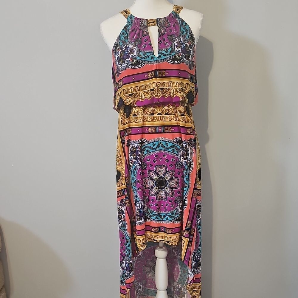 Emma & Michele Pink and Purple Asymmetrical Sundress